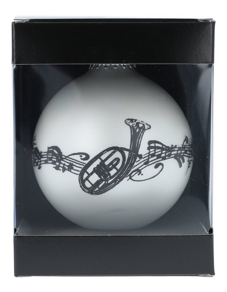 Musikboutique Weihnachtsbaumkugel Musik-Motiv-Weihnachtskugeln (einzeln) in der Geschenkbox - Design:, mit Musikmotiv Tenorhorn in der Geschenkbox von Musikboutique