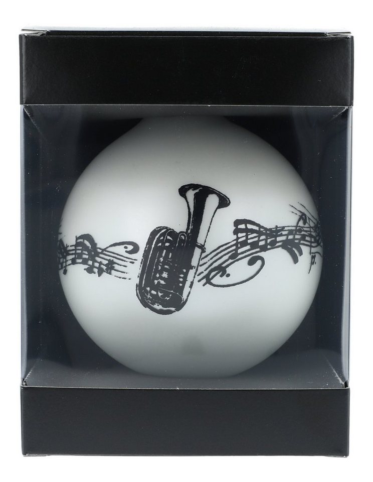 Musikboutique Weihnachtsbaumkugel Musik-Motiv-Weihnachtskugeln (einzeln) in der Geschenkbox - Design:, mit Musikmotiv Tuba in der Geschenkbox von Musikboutique