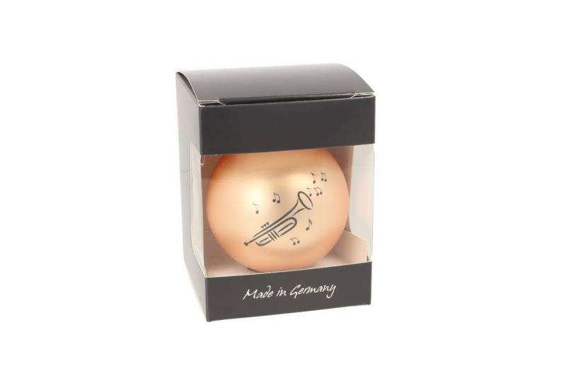 Musikboutique Weihnachtsbaumkugel Weihnachtskugel mit Trompete-Druck (einzeln), verschiedene Farben -, Musik, Weihnachten, Dekoration von Musikboutique
