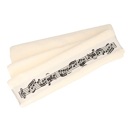Musikboutique cremefarbenes Handtuch mit eingewebter Notenbordüre und Notenschlüssel von Musikboutique