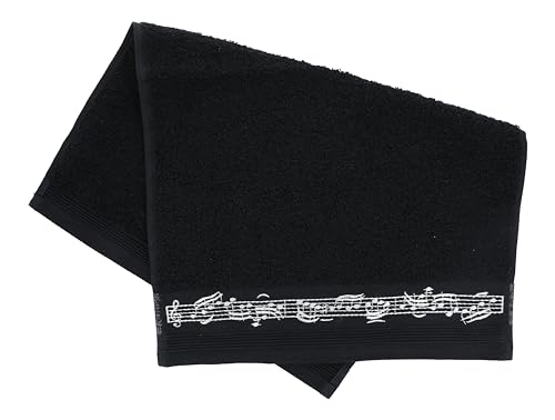 Musikboutique schwarzes Gästehandtuch mit Notenbordüre Musikboutique schwarzes Gästehandtuch mit Notenbordüre von Musikboutique