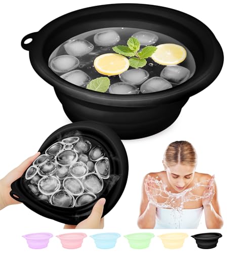 Musiwanna Face Ice Bath Bowl, Silikon Faltbares Waschschüssel für Gesicht, Eisbadschale Gesicht, Portable Face Ice Bath Folding Washbasin, Quick Cooling Wash Basin für den Heimgebrauch oder Unterwegs Musiwanna Face Ice Bath Bowl, Silikon Faltbares Waschschüssel für Gesicht, Eisbadschale Gesicht, Portable Face Ice Bath Folding Washbasin, Quick Cooling Wash Basin für den Heimgebrauch oder Unterwegs von Musiwanna