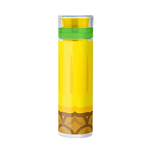 MUSTARD - Froot Pineapple Infuser Bottle I Fruit Infusion Water Bottle I Auslaufsicher & BPA Frei I Trinkfläsche mit Früchtebehälter I Wasserflasche mit Silikondeckel I Fruchtflasche I Ananas - Gelb von MUSTARD