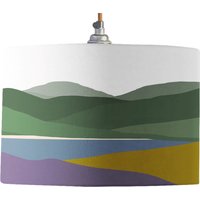 Heather & Ginster Hills Trommel-Lampenschirm | Hügel Lampenschirm Lampshade Berge Trommel Von Senf Und Grau von MustardandGrayLtd