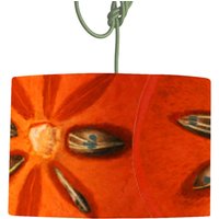 Samen Der Freude Trommellampe Schirm | Oranger Blumen Lampenschirm Aus Senf Und Grau von MustardandGrayLtd
