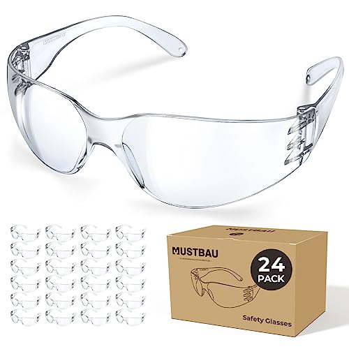 Mustbau Schutzbrille Transparent 24pcs,ANSI,AUS,CE,UV380-Zertifizierung, Augenschutzbrille Sicherheitsbrille Laborbrille, Durchsichtigen Anti-Beschlag Gläsern Mustbau Schutzbrille Transparent 24pcs,ANSI,AUS,CE,UV380-Zertifizierung, Augenschutzbrille Sicherheitsbrille Laborbrille, Durchsichtigen Anti-Beschlag Gläsern von Mustbau