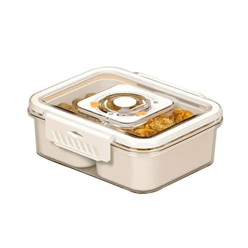 Snackteller Box mit Deckel und Griff Auslaufsicher Küche Snackschale mit 2 Fächern Unterteilung Aufbewahrungs Früchte Organizer Kunststoff Transport Serviertablett Tragbare Crisper Süßigkeiten Set von Mustbeau