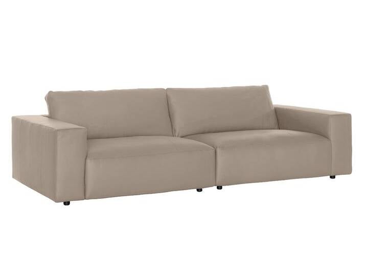 Big-Sofa MUSTERRING LUCIA , beige (bisquit puro), B:292cm H:81cm T:124cm, Flachgewebe FLORIS (100% Polyester), Flachgewebe VALMONT (60% Baumwolle/ 40% Leinen), Microfaser CRONA (100% Polyester), Sofas, in vielen Qualitäten und 4 unterschiedlichen Nähten, 3-Sitzer von Musterring