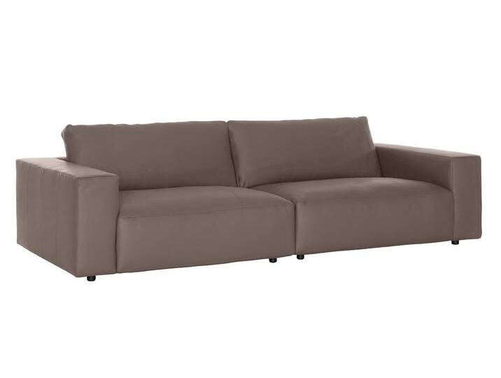 Big-Sofa MUSTERRING LUCIA , braun (hasel bax), B:292cm H:81cm T:124cm, Flachgewebe FLORIS (100% Polyester), Flachgewebe VALMONT (60% Baumwolle/ 40% Leinen), Microfaser CRONA (100% Polyester), Sofas, in vielen Qualitäten und 4 unterschiedlichen Nähten, 3-Sitzer von Musterring