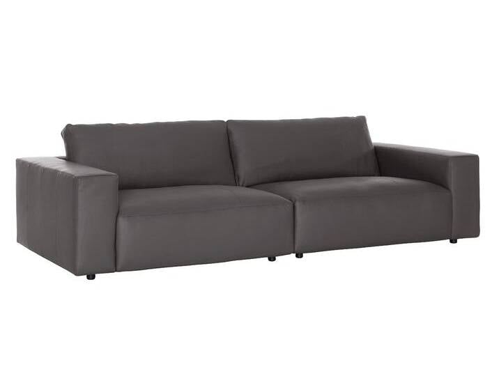 Big-Sofa MUSTERRING LUCIA , grau (fango bax), B:292cm H:81cm T:124cm, Flachgewebe FLORIS (100% Polyester), Flachgewebe VALMONT (60% Baumwolle/ 40% Leinen), Microfaser CRONA (100% Polyester), Sofas, in vielen Qualitäten und 4 unterschiedlichen Nähten, 3-Sitzer von Musterring