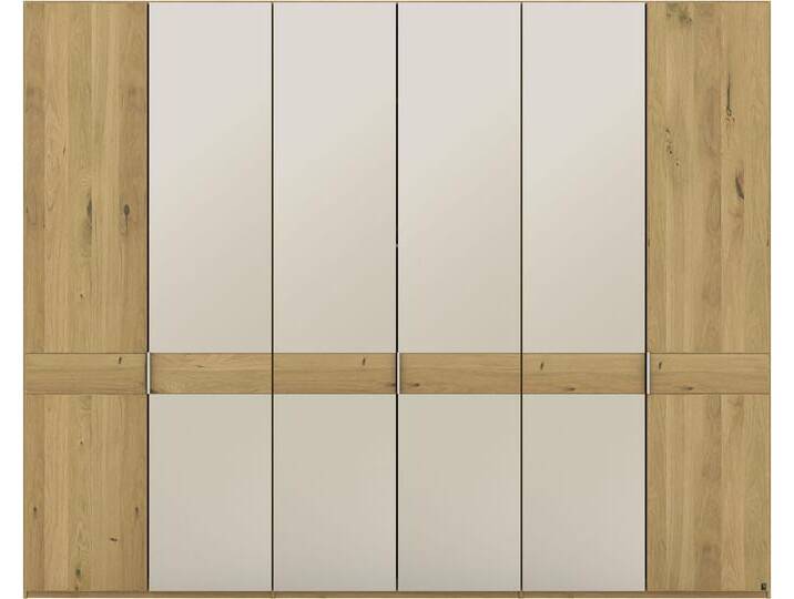 Drehtürenschrank MUSTERRING Savona, Kleiderschrank, Schrank, Garderobe, teilmassiv Eiche , braun (eiche, bronze), B:300cm H:236cm, Schränke, Türen in Bianco-Eiche massiv, Spiegel-/Glastüren, verschiedene Größen von Musterring