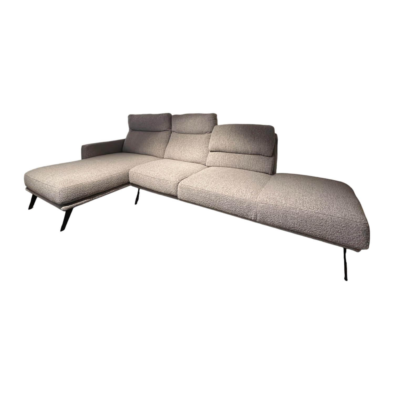 Ecksofa MR 6530 Bezug Stoff Ascot 904 Platin Grau Füße Schwarz von Musterring