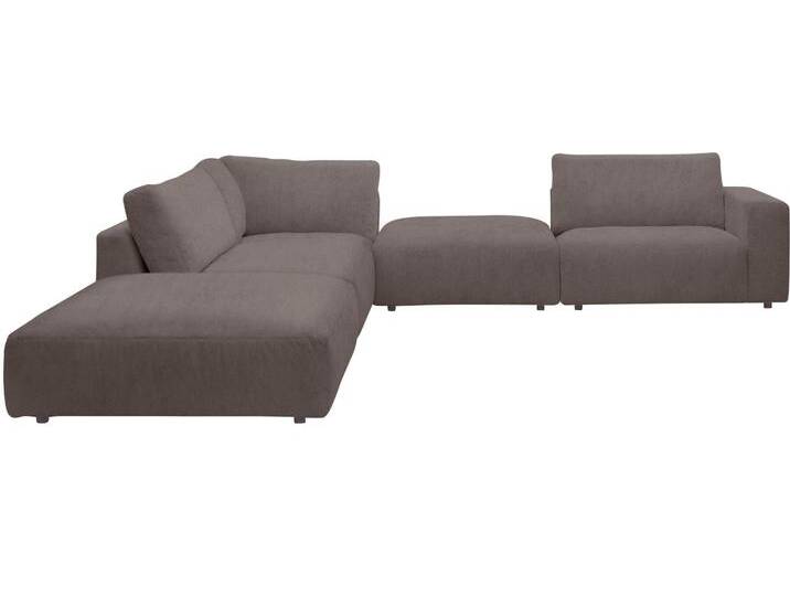 Ecksofa MUSTERRING LUCIA L-Form , braun (fango crona), B:340cm H:81cm T:346cm, Flachgewebe FLORIS (100% Polyester);Flachgewebe VALMONT (60% Baumwolle/ 40% Leinen);Microfaser CRONA (100% Polyester), Sofas, in vielen Qualitäten und 4 verschieden Nähten von Musterring