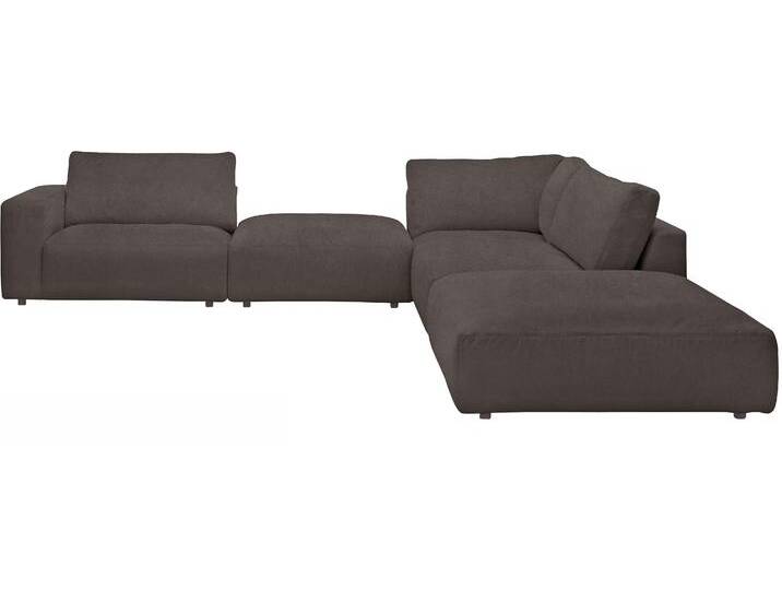 Ecksofa MUSTERRING LUCIA L-Form , braun (fango puro), B:340cm H:81cm T:346cm, Flachgewebe FLORIS (100% Polyester), Flachgewebe VALMONT (60% Baumwolle/ 40% Leinen), Microfaser CRONA (100% Polyester), Sofas, in vielen Qualitäten und 4 verschieden Nähten von Musterring