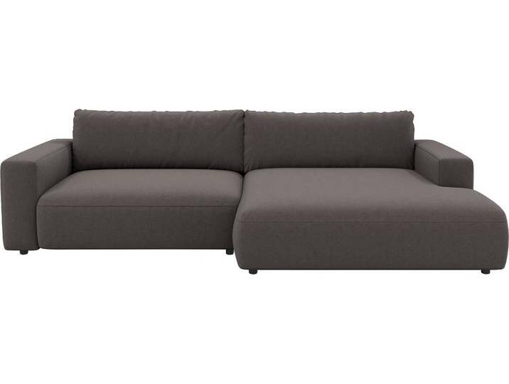 Ecksofa MUSTERRING LUCIA L-Form , grau (stone crona), B:296cm H:81cm T:190cm, Flachgewebe VALMONT (60% Baumwolle/40% Leinen), Leder PURO, pigmentiertes Leder, Microfaser CRONA (100% Polyester), Flachgewebe FLORIS (100% Polyester), Leder BAX, pigmentiertes Leder, Sofas von Musterring