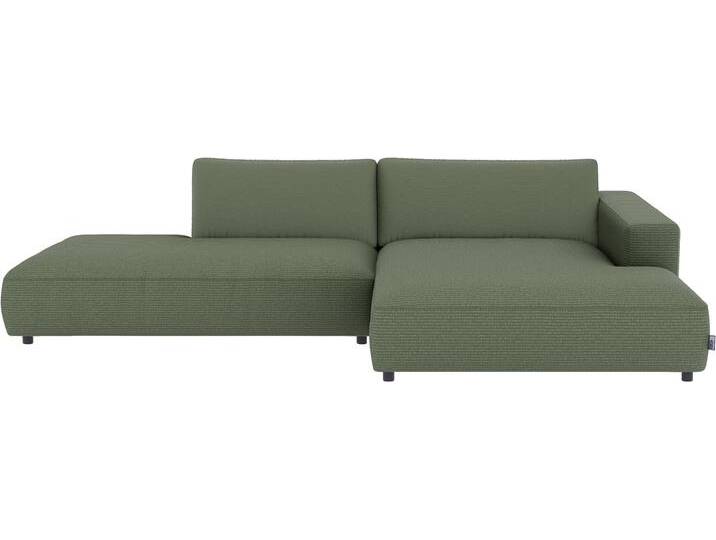 Ecksofa MUSTERRING Lucia , grün (turtle), B:330cm H:81cm T:190cm, 100% Polyester, Sofas, verschiedene Farben, großer Longchair mit Armlehne, B330 x T190 cm von Musterring