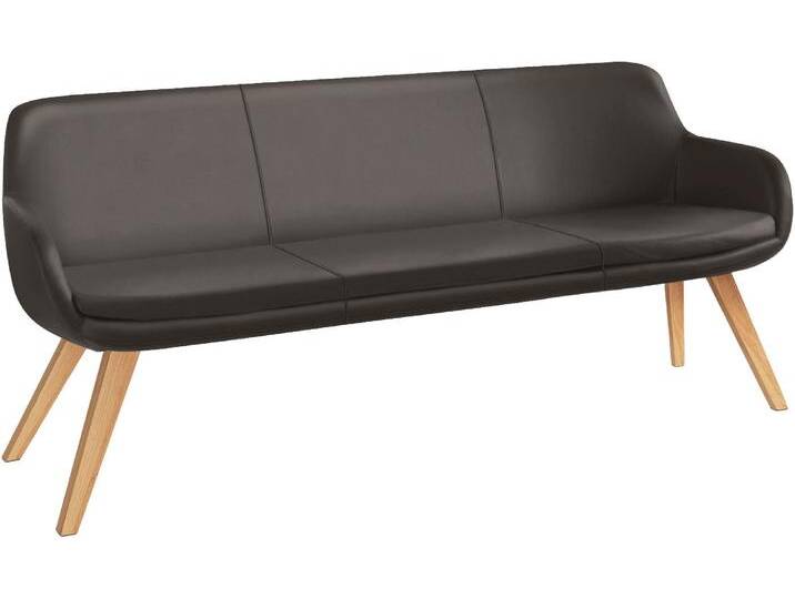 Essbank MUSTERRING Tavia , braun (dunkelbraun, eiche bianco), B:180cm H:87cm T:66cm, 100% PES, Sitzbänke, Stativgestell aus Eiche bianco massiv, Breite 180, 200 oder 220 cm von Musterring