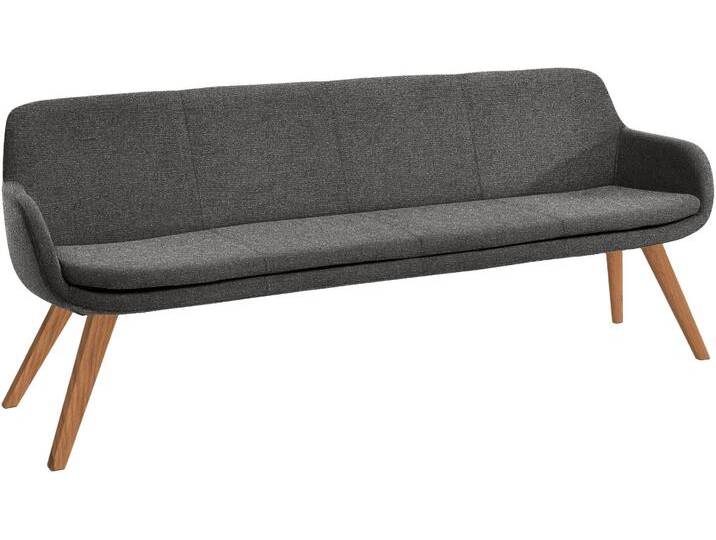 Essbank MUSTERRING Tavia , grau (anthrazit, wildeiche), B:220cm H:87cm T:66cm, 100% PES, Sitzbänke, Stativgestell Wildeiche massiv geölt, Breite 180, 200 oder 220 cm von Musterring