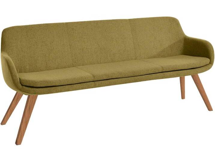 Essbank MUSTERRING Tavia , grün (kiwi, wildeiche), B:180cm H:87cm T:66cm, 100% PES, Sitzbänke, Stativgestell Wildeiche massiv geölt, Breite 180, 200 oder 220 cm von Musterring