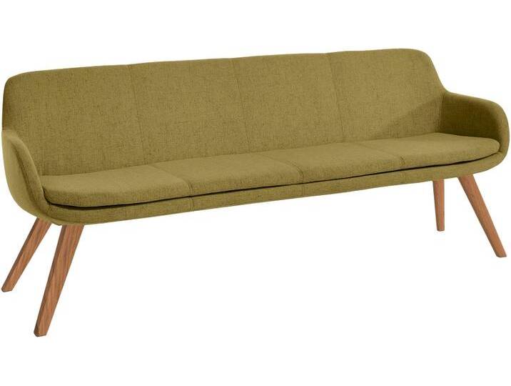 Essbank MUSTERRING Tavia , grün (kiwi, wildeiche), B:220cm H:87cm T:66cm, 100% PES, Sitzbänke, Stativgestell Wildeiche massiv geölt, Breite 180, 200 oder 220 cm von Musterring