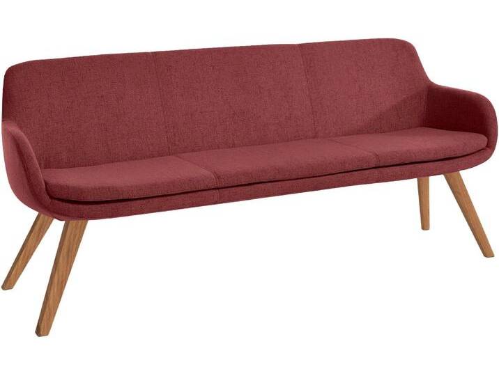 Essbank MUSTERRING Tavia , rot (bordeaux, wildeiche), B:180cm H:87cm T:66cm, 100% PES, Sitzbänke, Stativgestell Wildeiche massiv geölt, Breite 180, 200 oder 220 cm von Musterring