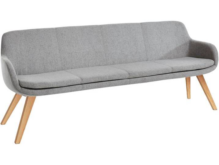 Essbank MUSTERRING Tavia , silber (silber, eiche bianco), B:200cm H:87cm T:66cm, 100% PES, Sitzbänke, Stativgestell aus Eiche bianco massiv, Breite 180, 200 oder 220 cm von Musterring