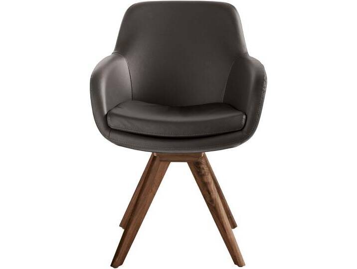Esszimmerstuhl MUSTERRING Tavia , braun (dunkelbraun, wild, nussbau), B:62cm H:86cm T:66cm, Stühle, Stativgestell Wildnussbaum, Drehfunktion optional, diverse Farben von Musterring