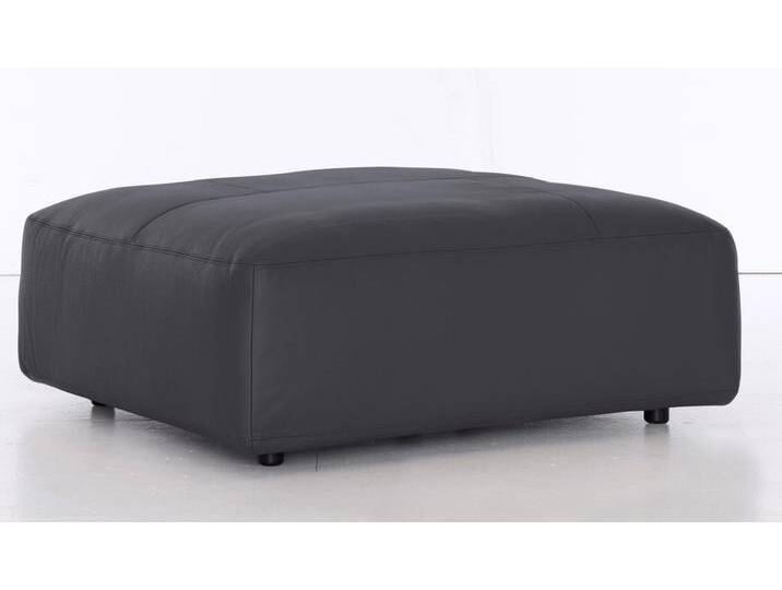 Hocker MUSTERRING LUCIA , braun (braun bax), B:120cm H:43cm T:120cm, Flachgewebe VALMONT (60% Baumwolle/40% Leinen), Leder PURO, pigmentiertes Leder, Microfaser CRONA (100% Polyester), Flachgewebe FLORIS (100% Polyester), Leder BAX, pigmentiertes Leder, Hocker, Lederhocker Polsterhocker von Musterring