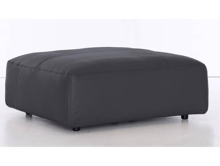 Hocker MUSTERRING LUCIA , braun (braun bax), B:120cm H:43cm T:120cm, Flachgewebe VALMONT (60% Baumwolle/40% Leinen), Leder PURO, pigmentiertes Leder, Microfaser CRONA (100% Polyester), Flachgewebe FLORIS (100% Polyester), Leder BAX, pigmentiertes Leder, Hocker, Lederhocker Polsterhocker von Musterring