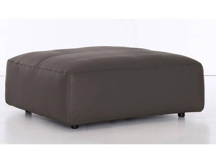 Hocker MUSTERRING LUCIA , braun (fango puro), B:120cm H:43cm T:120cm, Flachgewebe VALMONT (60% Baumwolle/40% Leinen), Leder PURO, pigmentiertes Leder, Microfaser CRONA (100% Polyester), Flachgewebe FLORIS (100% Polyester), Leder BAX, pigmentiertes Leder, Hocker, Lederhocker Polsterhocker von Musterring