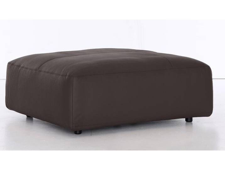 Hocker MUSTERRING LUCIA , braun (mocca puro), B:120cm H:43cm T:120cm, Flachgewebe VALMONT (60% Baumwolle/40% Leinen), Leder PURO, pigmentiertes Leder, Microfaser CRONA (100% Polyester), Flachgewebe FLORIS (100% Polyester), Leder BAX, pigmentiertes Leder, Hocker, Lederhocker Polsterhocker von Musterring