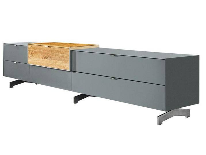 Lowboard Q-Media 2.0 grau /Eiche Akzent von Musterring