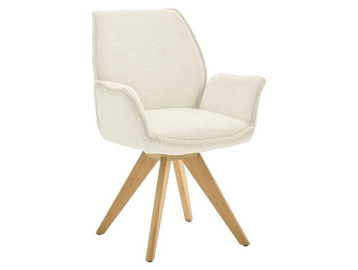 Musterring Armlehnstuhl Tiama Bouclé/Massivholz drehbar von Musterring