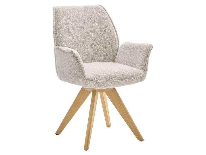 Musterring Armlehnstuhl Tiama Bouclé/Massivholz drehbar von Musterring
