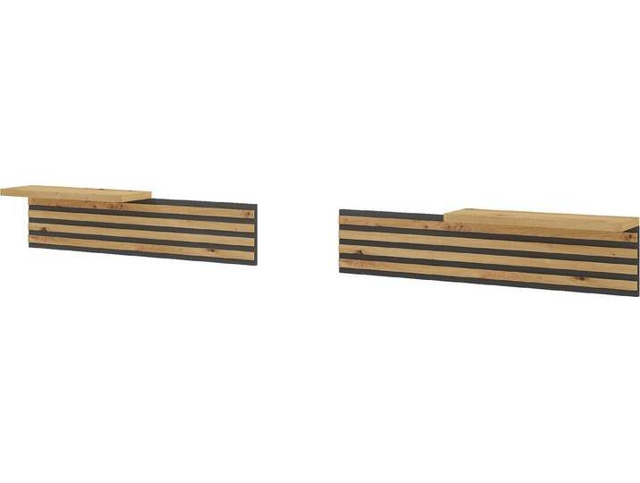 Musterring Aufsatzpaneel Isabelle, (Wird als Paar geliefert), 2er-Set, für Nachtschrank der Serie Isabelle, Lamellen in Bianco-Eiche, braun von Musterring