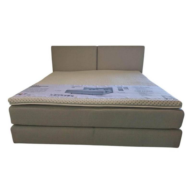 Musterring Bett Boxspringbett Elias Stoff 87017 Mitttelgrau mit Matratze und Topper von Musterring