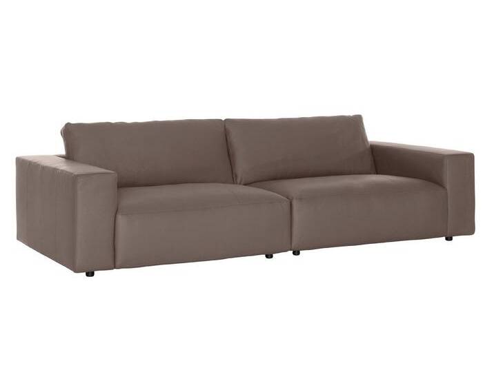 Musterring Big-Sofa LUCIA, in vielen Qualitäten und 4 unterschiedlichen Nähten, 3-Sitzer, braun, Kontrastnaht-Kreuzstichoptik von Musterring