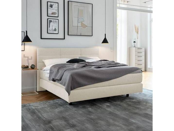 Musterring Boxspringbett Elias Webstoff mit Kopfteil Ziegelsteppung 140x200cm TTF-Box Härtegrad: H2/H3 modern von Musterring