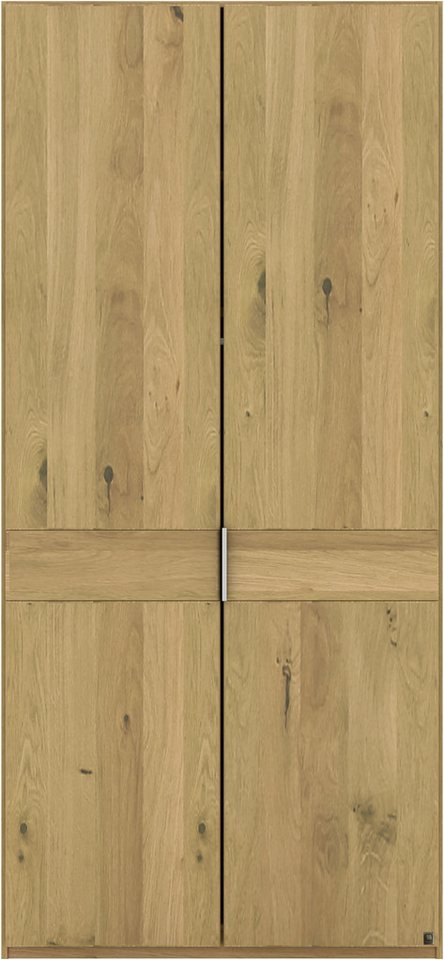 Musterring Drehtürenschrank Savona, Kleiderschrank, Schrank, Garderobe, teilmassiv Eiche (mit Türdämpfern, in 5 Breiten & 2 Höhen, extra Böden, MADE IN GERMANY) Türen in Bianco-Eiche massiv, mit Querriegel, verschiedene Größen von Musterring