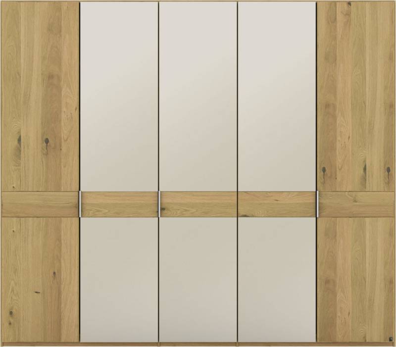 Musterring Drehtürenschrank Savona, Kleiderschrank, Schrank, Garderobe, teilmassiv Eiche (mit Türdämpfern, mit Spiegel oder Glas, extra Böden, MADE IN GERMANY) Türen in Bianco-Eiche massiv, Spiegel-/Glastüren, verschiedene Größen von Musterring