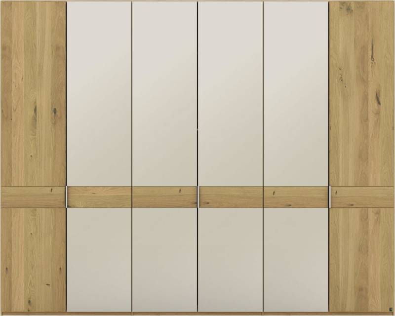 Musterring Drehtürenschrank Savona, Kleiderschrank, Schrank, Garderobe, teilmassiv Eiche (mit Türdämpfern, mit Spiegel oder Glas, extra Böden, MADE IN GERMANY) Türen in Bianco-Eiche massiv, Spiegel-/Glastüren, verschiedene Größen von Musterring