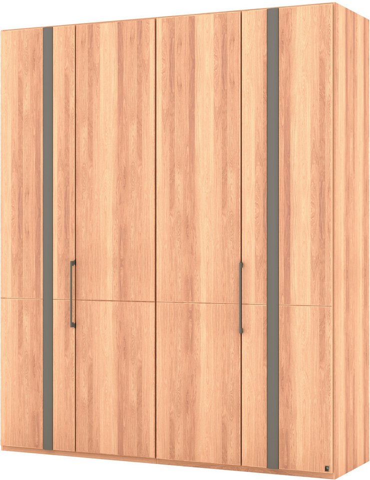 Musterring Drehtürenschrank Sorrent, Kleiderschrank, teilmassiv Eiche (mit Türdämpfern, in 5 Breiten & 2 Höhen, extra Böden, MADE IN GERMANY) Türen in Eiche massiv mit Absetzung in Schiefer, verschiedene Maße von Musterring