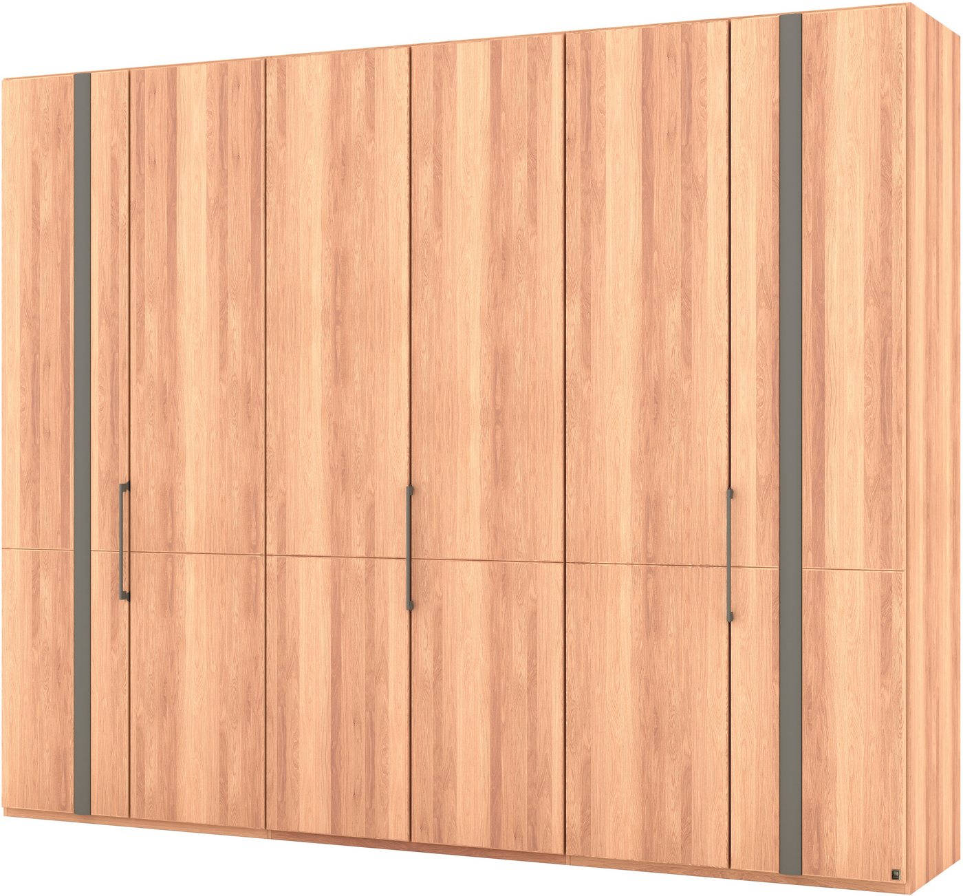 Musterring Drehtürenschrank Sorrent, Kleiderschrank, teilmassiv Eiche (mit Türdämpfern, in 5 Breiten & 2 Höhen, extra Böden, MADE IN GERMANY) Türen in Eiche massiv mit Absetzung in Schiefer, verschiedene Maße von Musterring