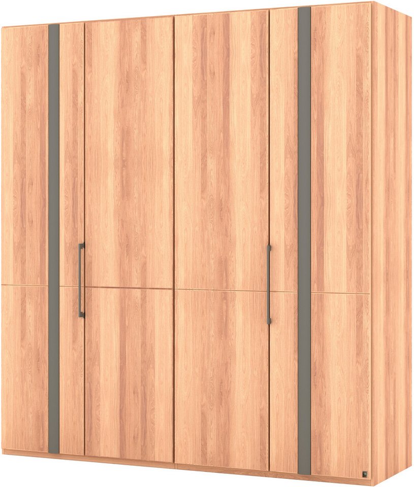 Musterring Drehtürenschrank Sorrent, Kleiderschrank, teilmassiv Eiche (mit Türdämpfern, in 5 Breiten & 2 Höhen, extra Böden, MADE IN GERMANY) Türen in Eiche massiv mit Absetzung in Schiefer, verschiedene Maße von Musterring