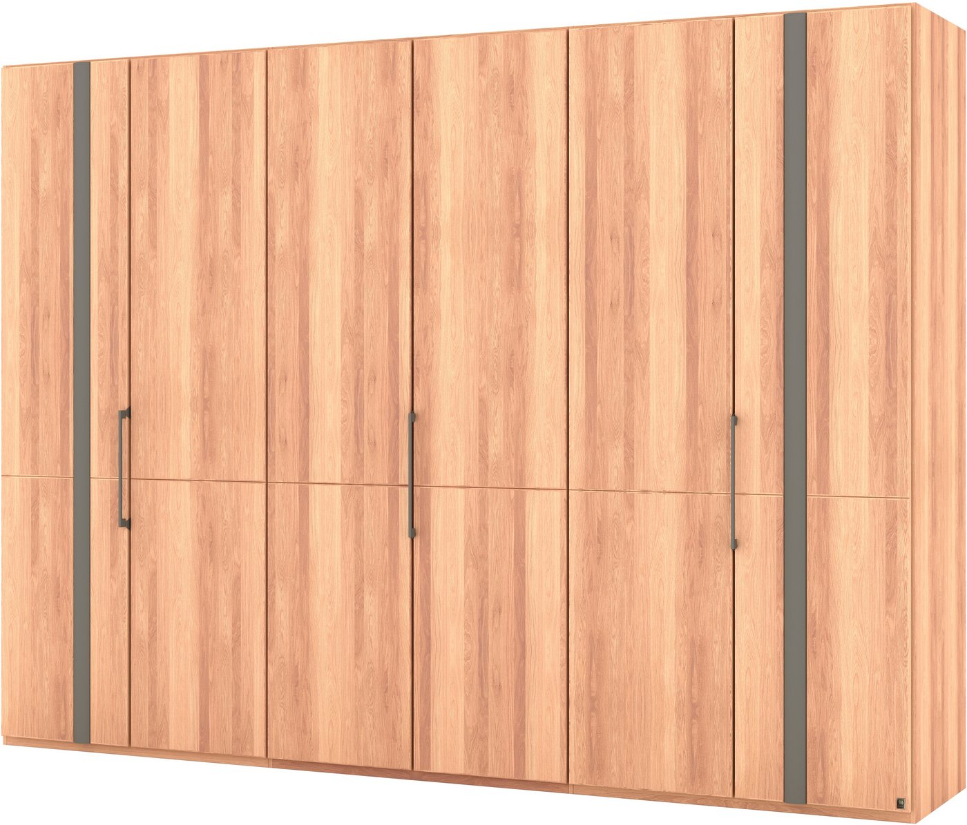 Musterring Drehtürenschrank Sorrent, Kleiderschrank, teilmassiv Eiche (mit Türdämpfern, in 5 Breiten & 2 Höhen, extra Böden, MADE IN GERMANY) Türen in Eiche massiv mit Absetzung in Schiefer, verschiedene Maße von Musterring