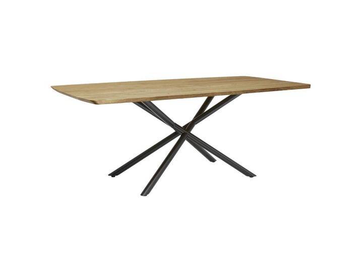 Musterring ESSTISCH, Wildeiche, Holz, Wildeiche, massiv, Rundrohr, 100x76x200 cm, in verschiedenen Größen erhältlich, Holzarten Gestellauswahl, von Musterring