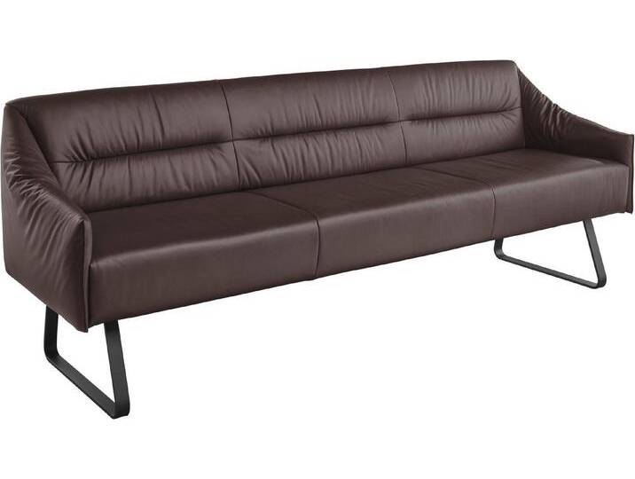 Musterring Essbank JustB! SP500 (1-St), Metallkufe schwarz, verschiedene Farben, Breite 220 oder 250 cm, mocca von Musterring