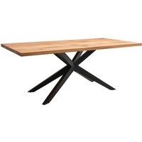 Musterring Esstisch "Tiama" mit fester Platte in Barock-Eiche massiv, 40mm, Eisengestell schwarz von Musterring