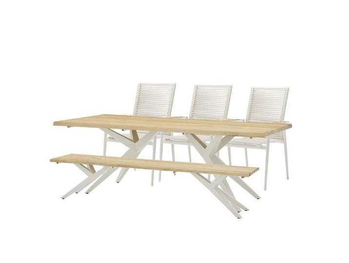 Musterring Gartenmöbel-Set mit Gartentisch Dänemark, Bank Skagen und Stuhl Kopenhagen, 5-teilig - Rope taupe von Musterring