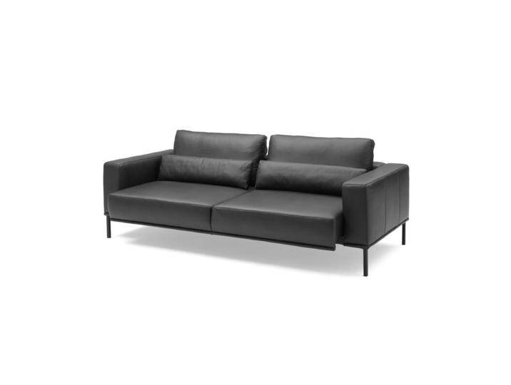 Musterring JustB! Ledersofa optional mit motorischem Sitzvorzug - Leder Mercury black , automatische Sitztiefenverstellung , inkl. Nierenkissen , 2,5-Sitzer Sofas von Musterring